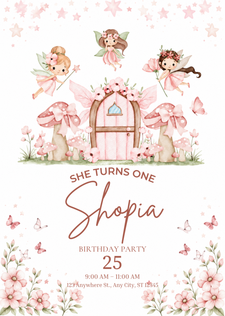 Fairy Tale First Birthday Invitation