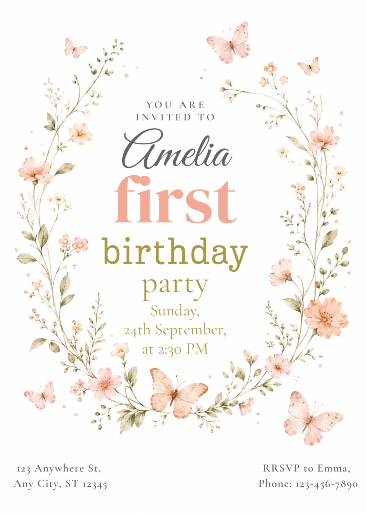 Elegant Minimal First Birthday