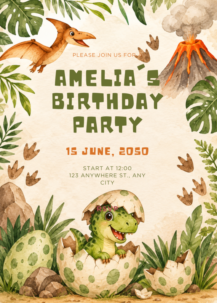 Dinosaur Egg Hatching Birthday