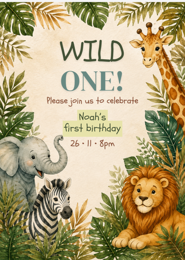 Classic Safari Birthday