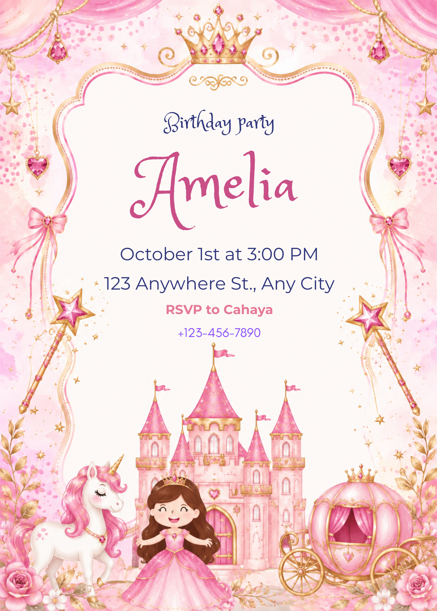 Pink and Gold Princess Birthday