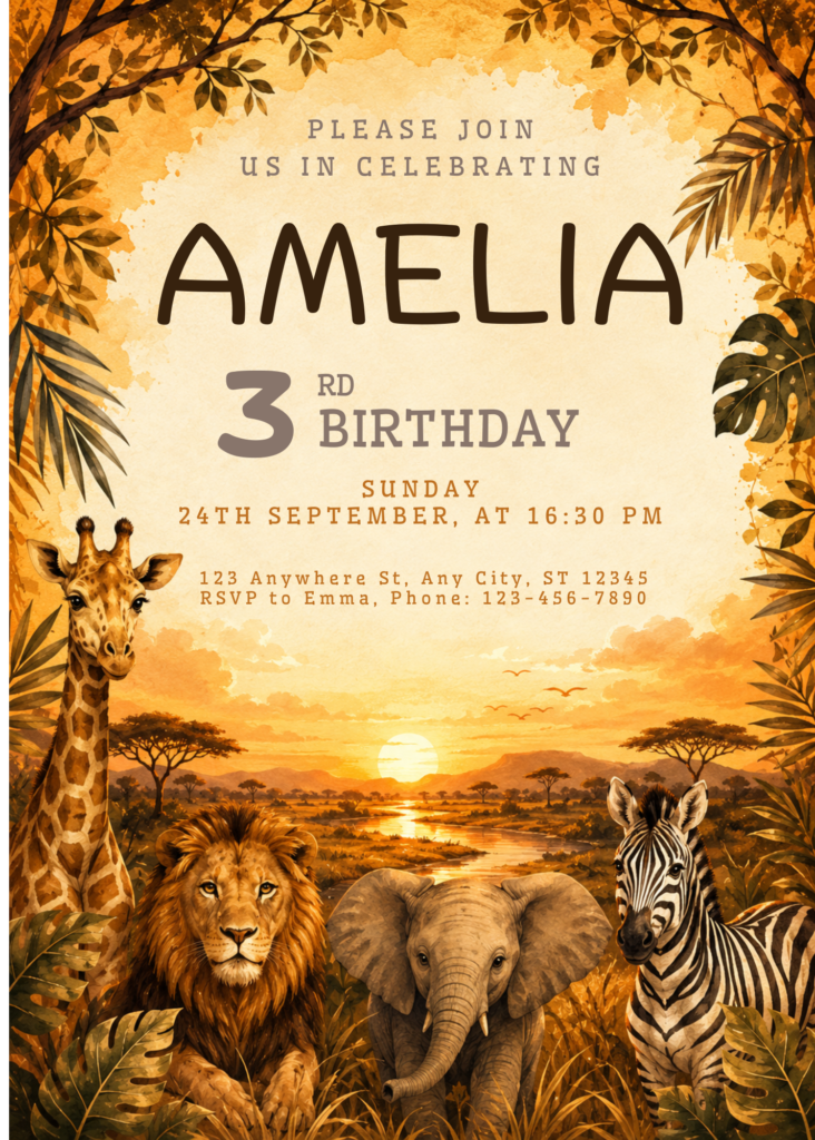 Safari Sunset Birthday