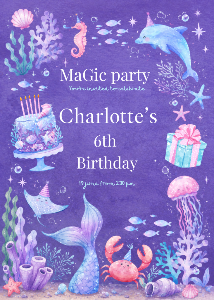 Boho Cartoon Mermaid Birthday