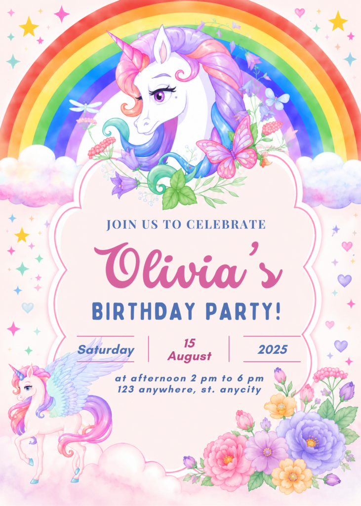 Rainbow Unicorn Birthday