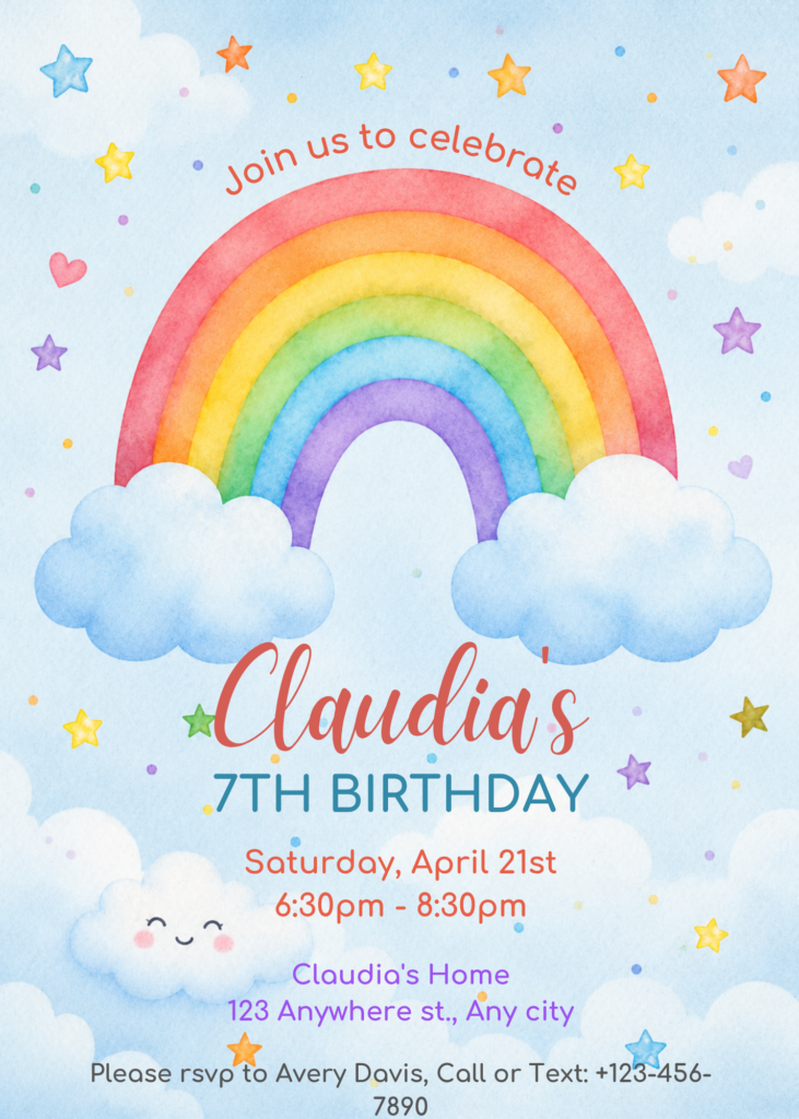 Rainbow & Clouds Birthday
