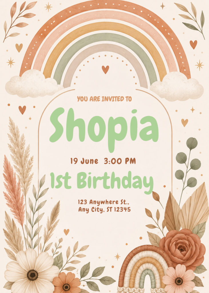 Boho Rainbow Birthday