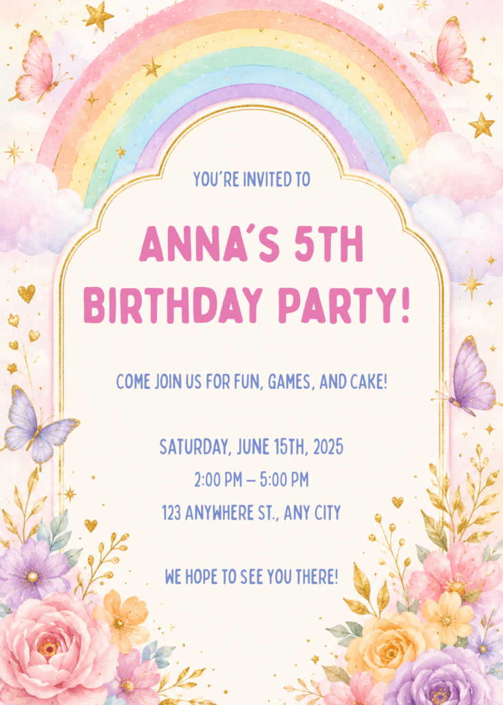Rainbow & Gold Birthday