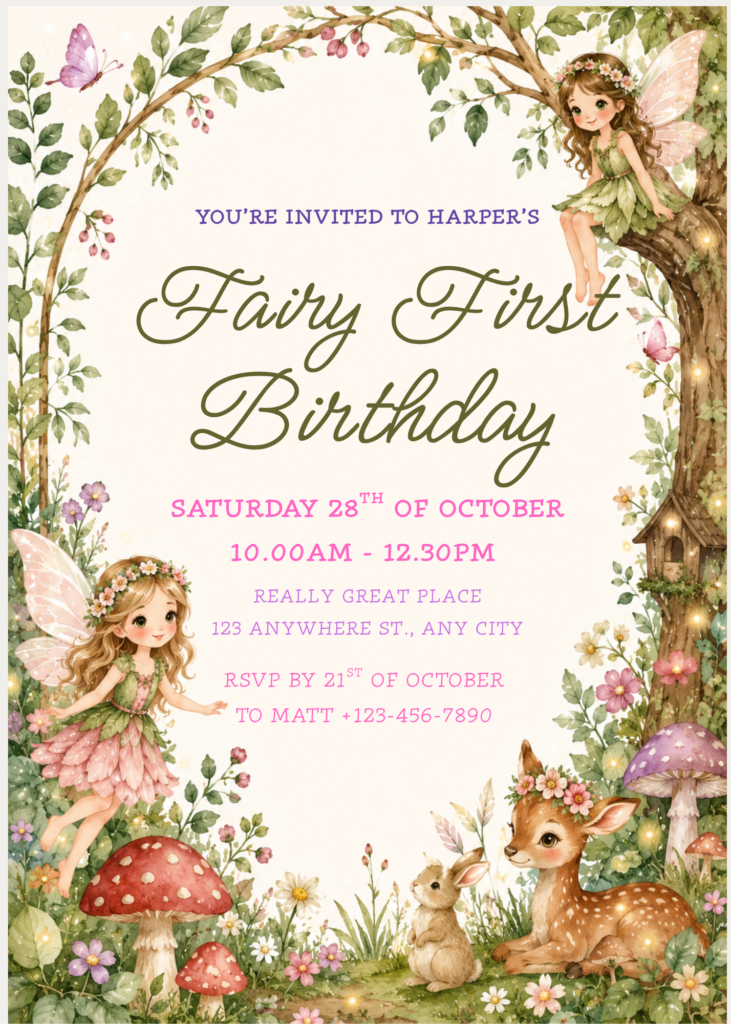 Woodland Fairy Birthday