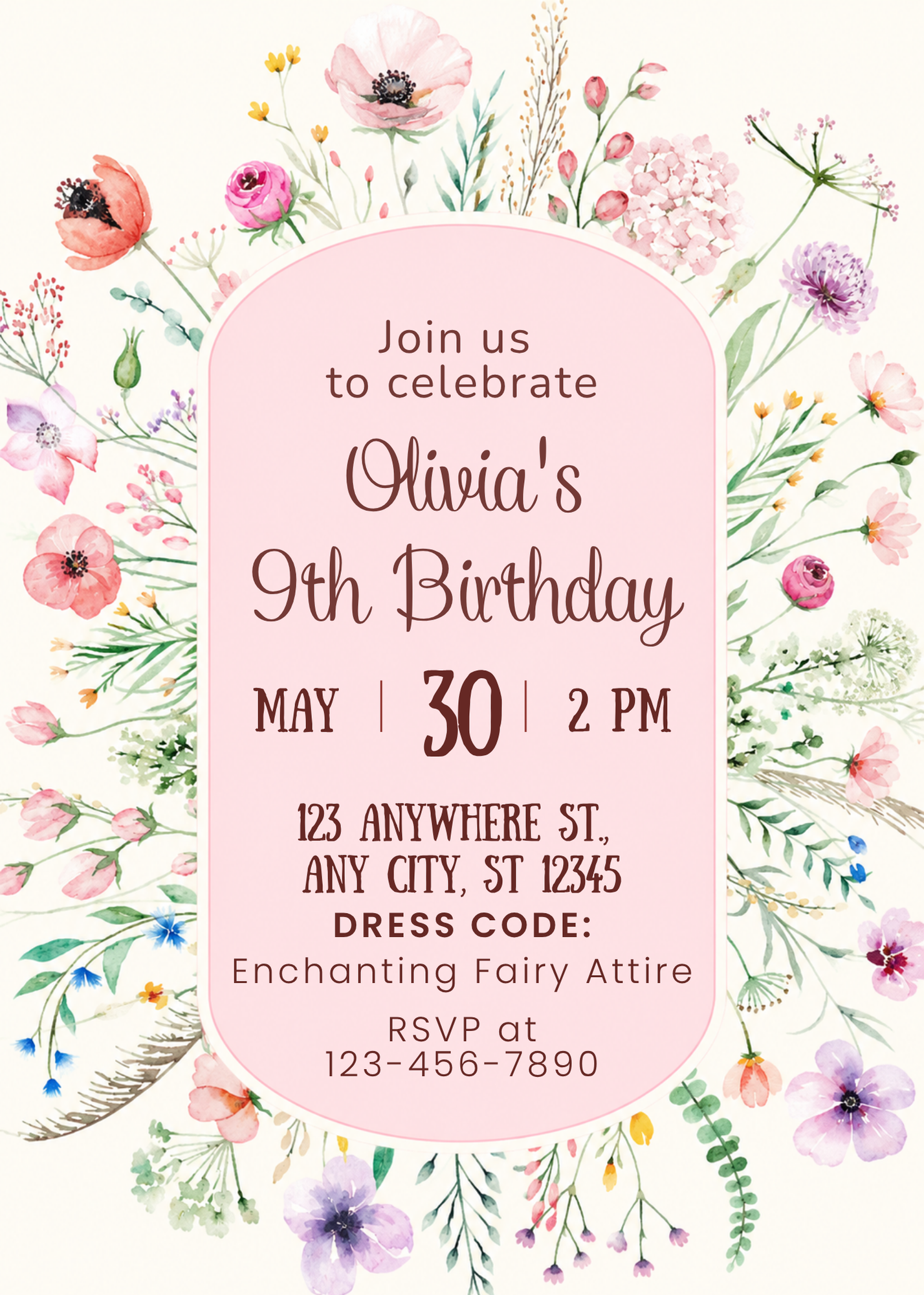 Pink Floral Birthday