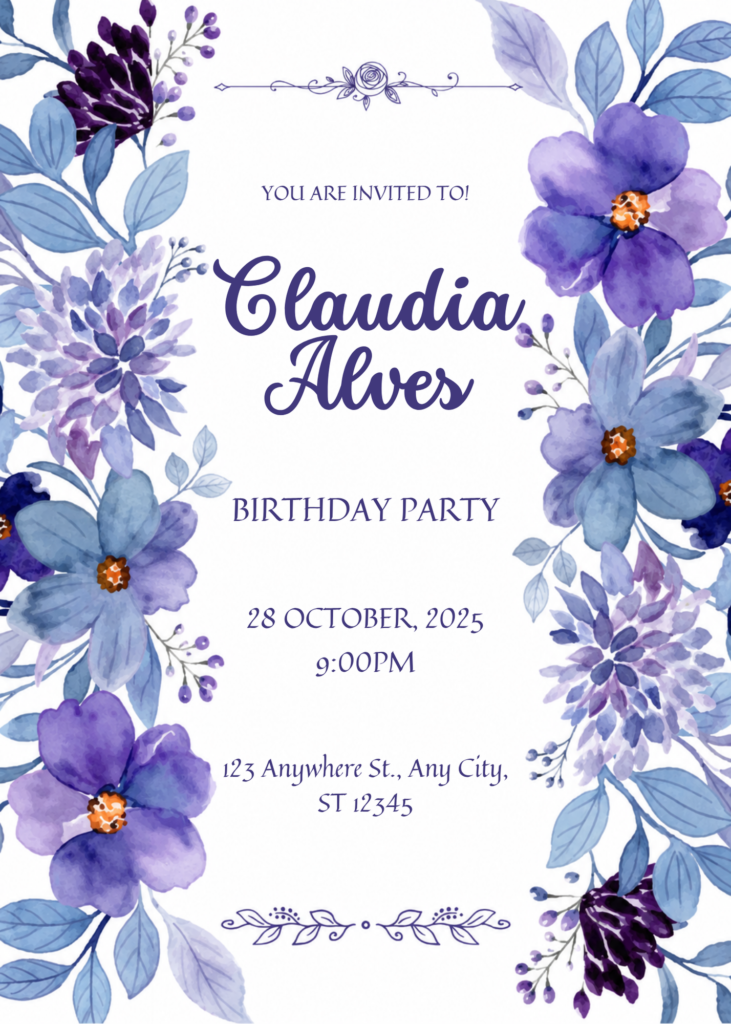 Lavender Floral Birthday