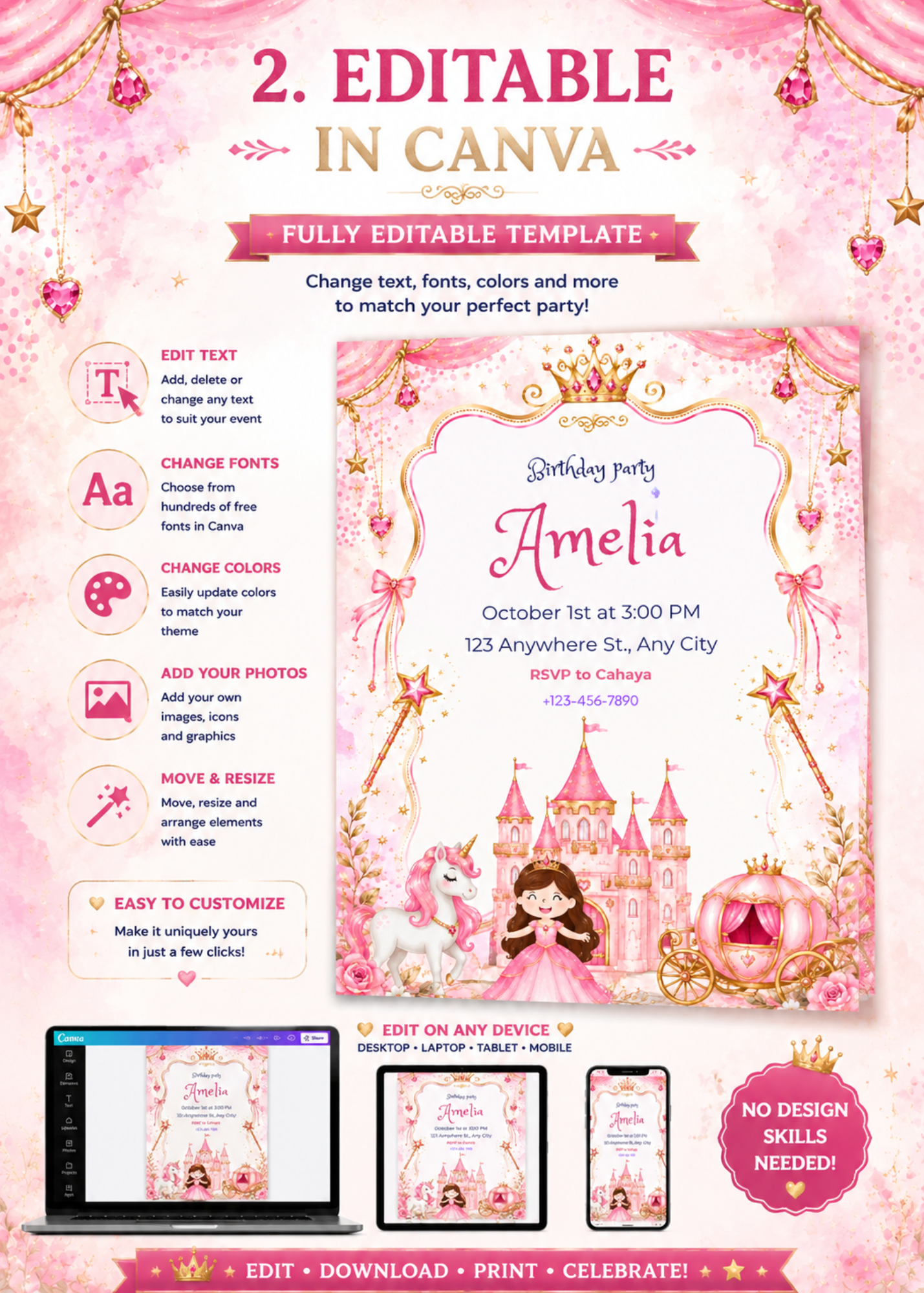 Pink and Gold Princess Birthday