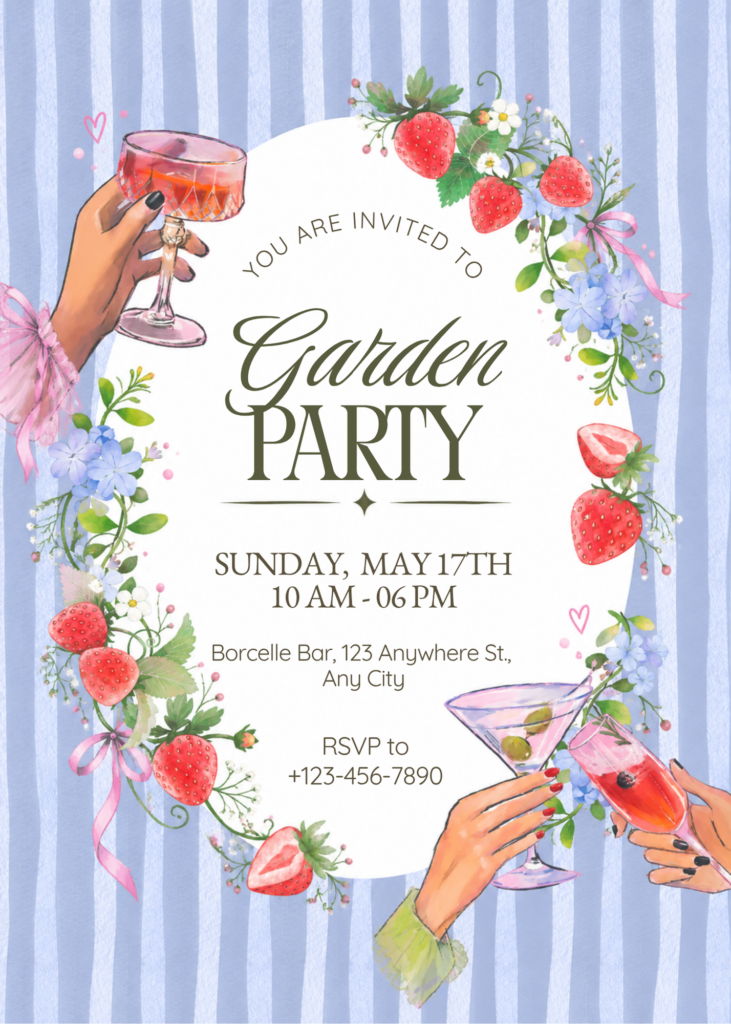 Editable Garden Party Invitation Template