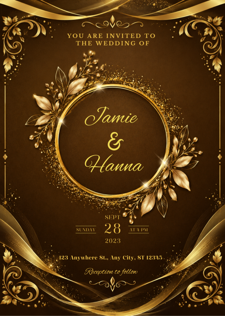 Editable Luxury Wedding Invitation