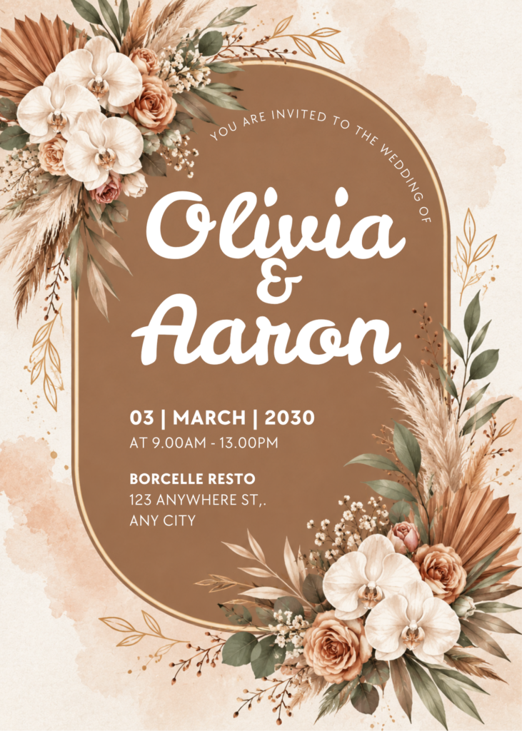 Editable Rustic Wedding Invitation