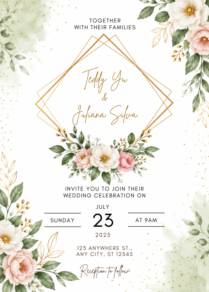 Editable Wedding Invitation Template