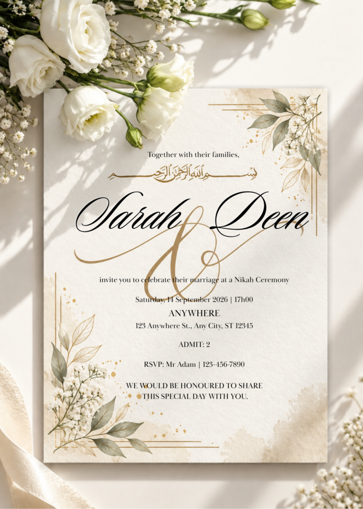Editable Modern Wedding Invitation
