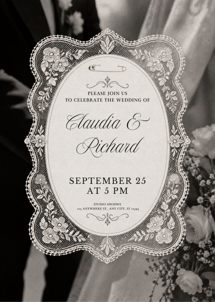 Editable Vintage Wedding Invitation