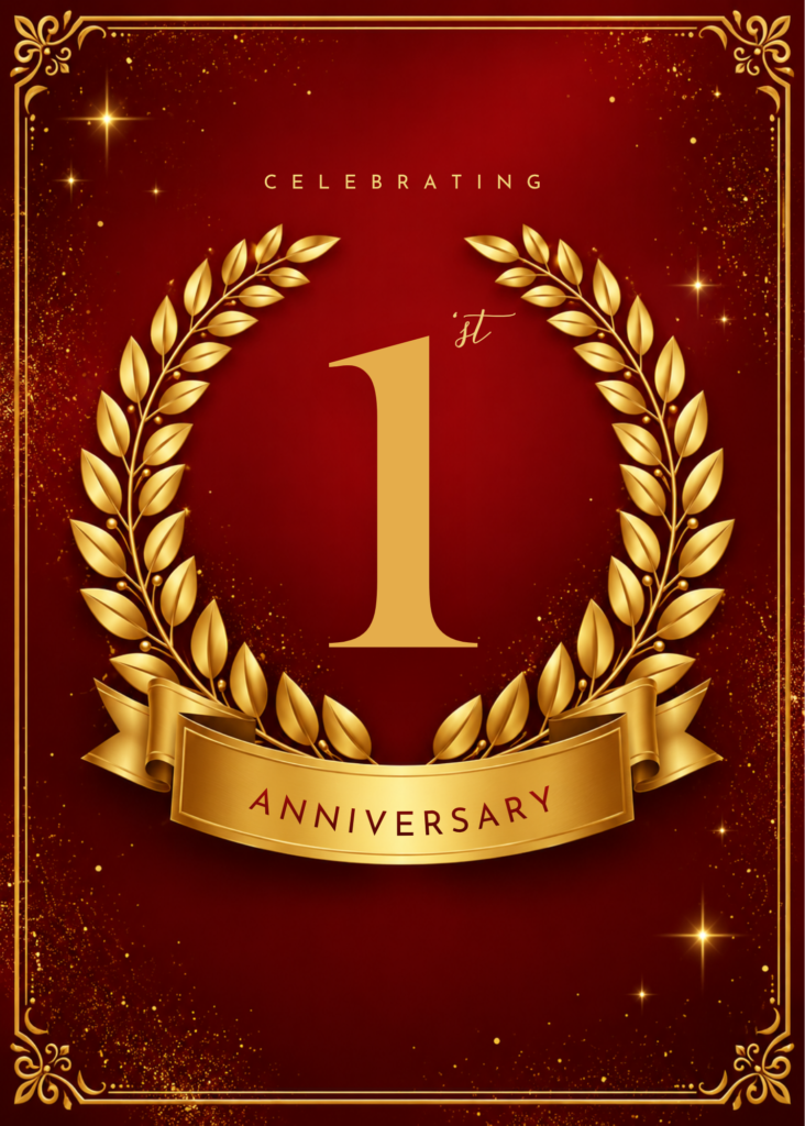 Editable 1st Anniversary Invitation Template
