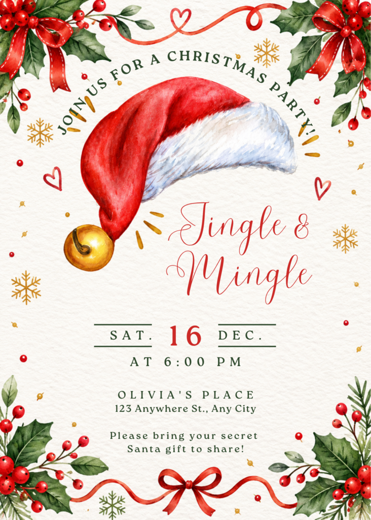 Editable Christmas Party Invitation Template