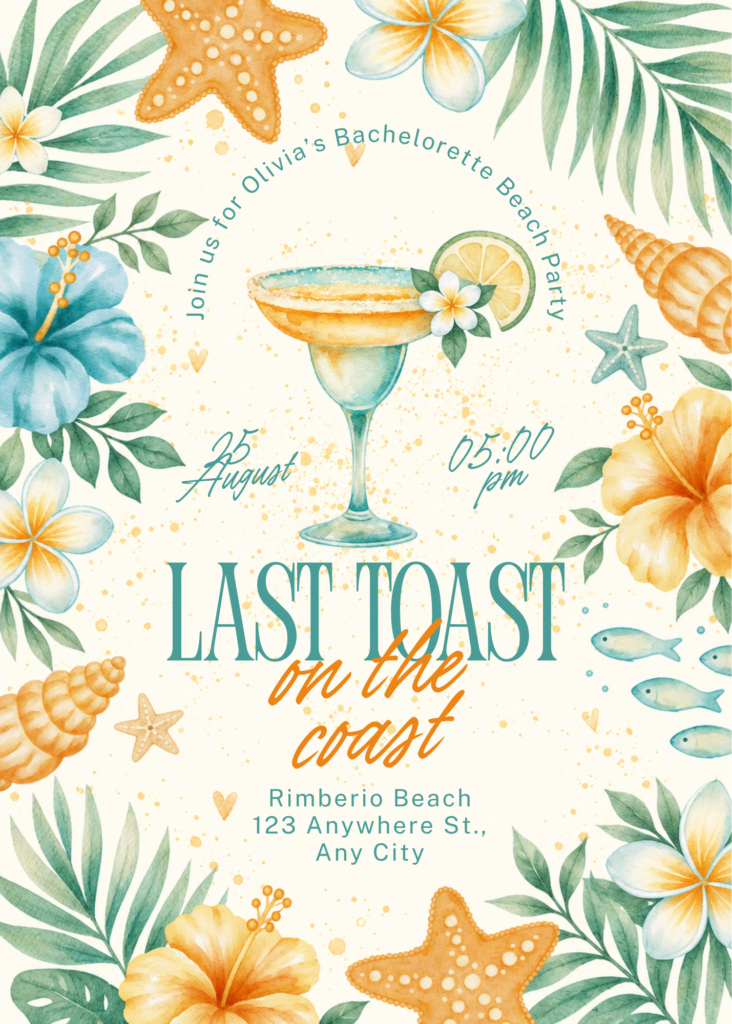 Editable Canva bridal shower invitation template