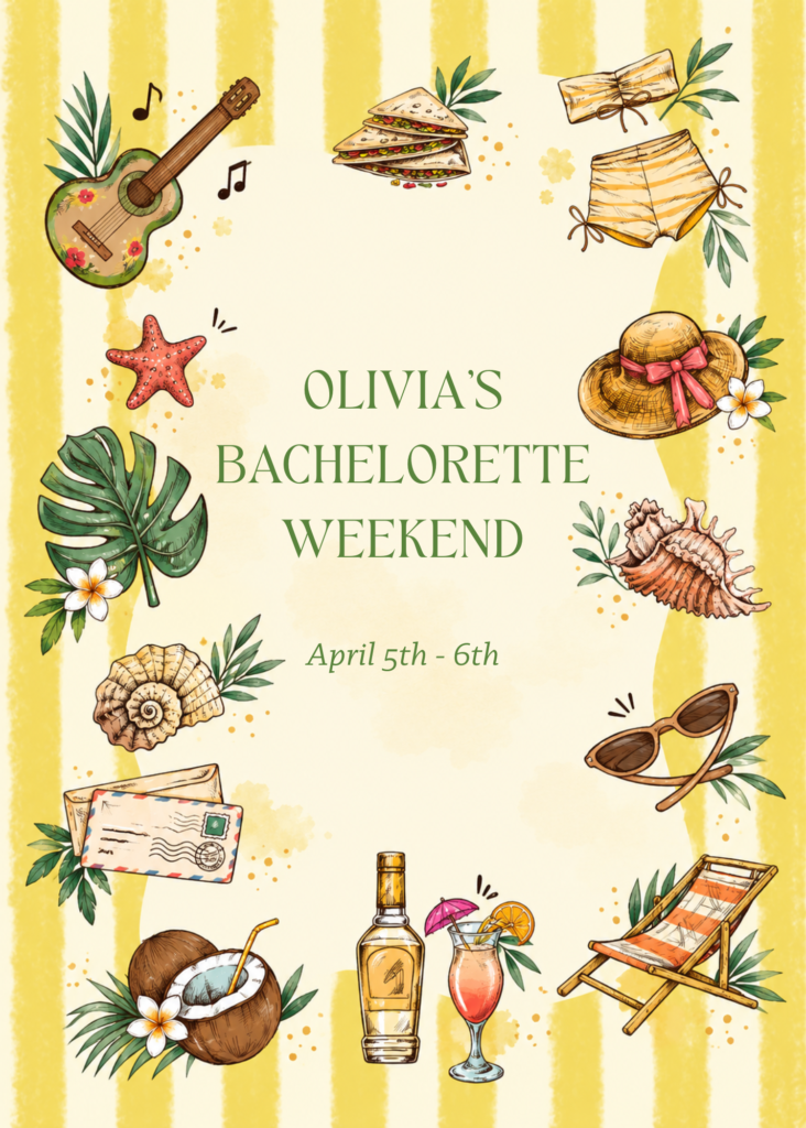 Editable Canva Bach Weekend invitation template