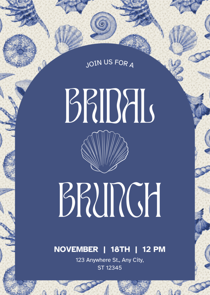Editable Canva bridal brunch invitation template