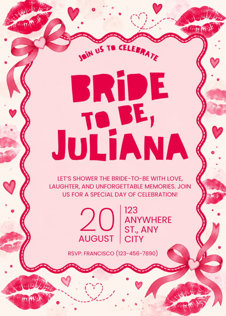 Editable Canva Bride to Be invitation template