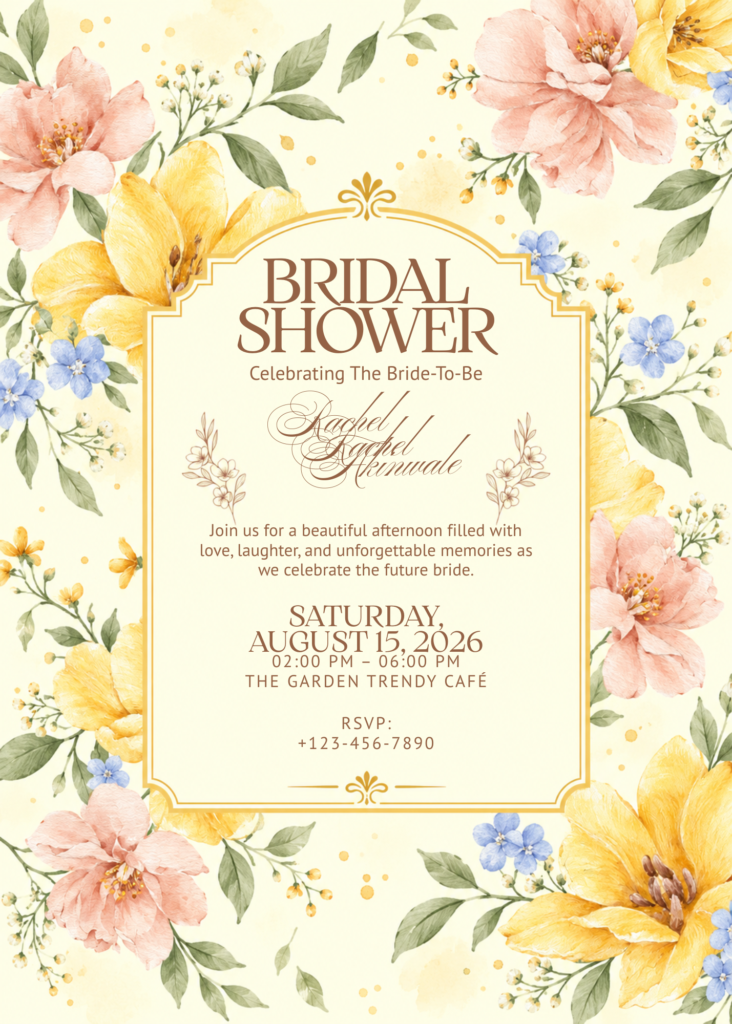 Editable Canva garden bridal shower invitation template