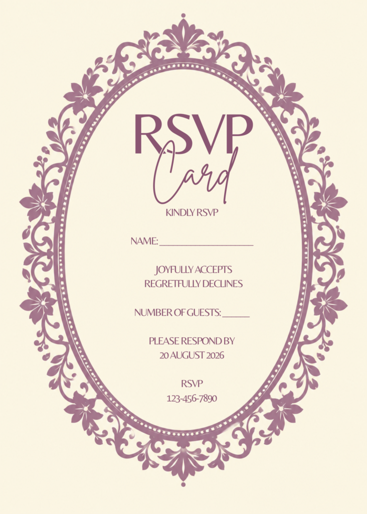 Editable Wedding RSVP Invitation