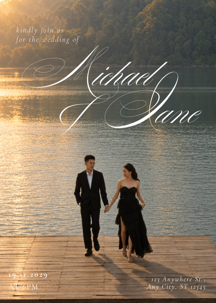 Editable Romantic Wedding Invitation