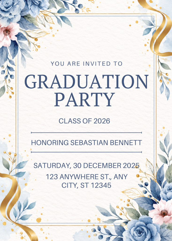 Editable University Graduation Invitation