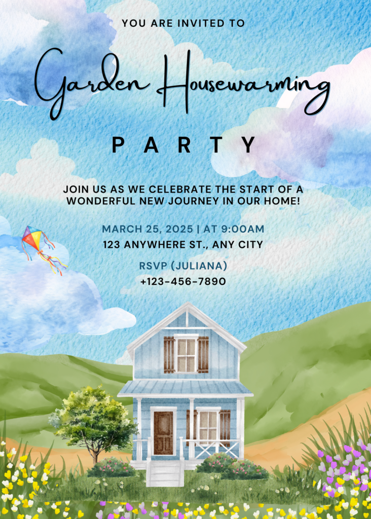 Editable Garden Housewarming Invitation