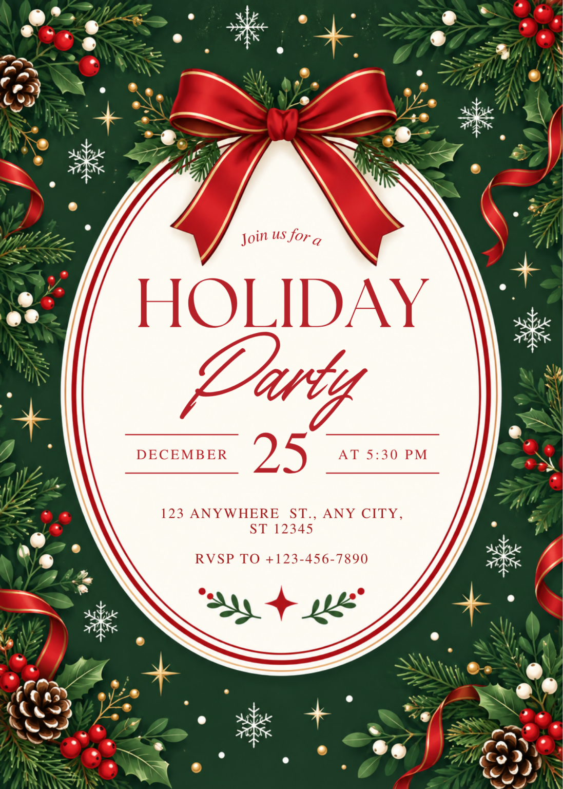 Editable Holiday Party Invitation Template