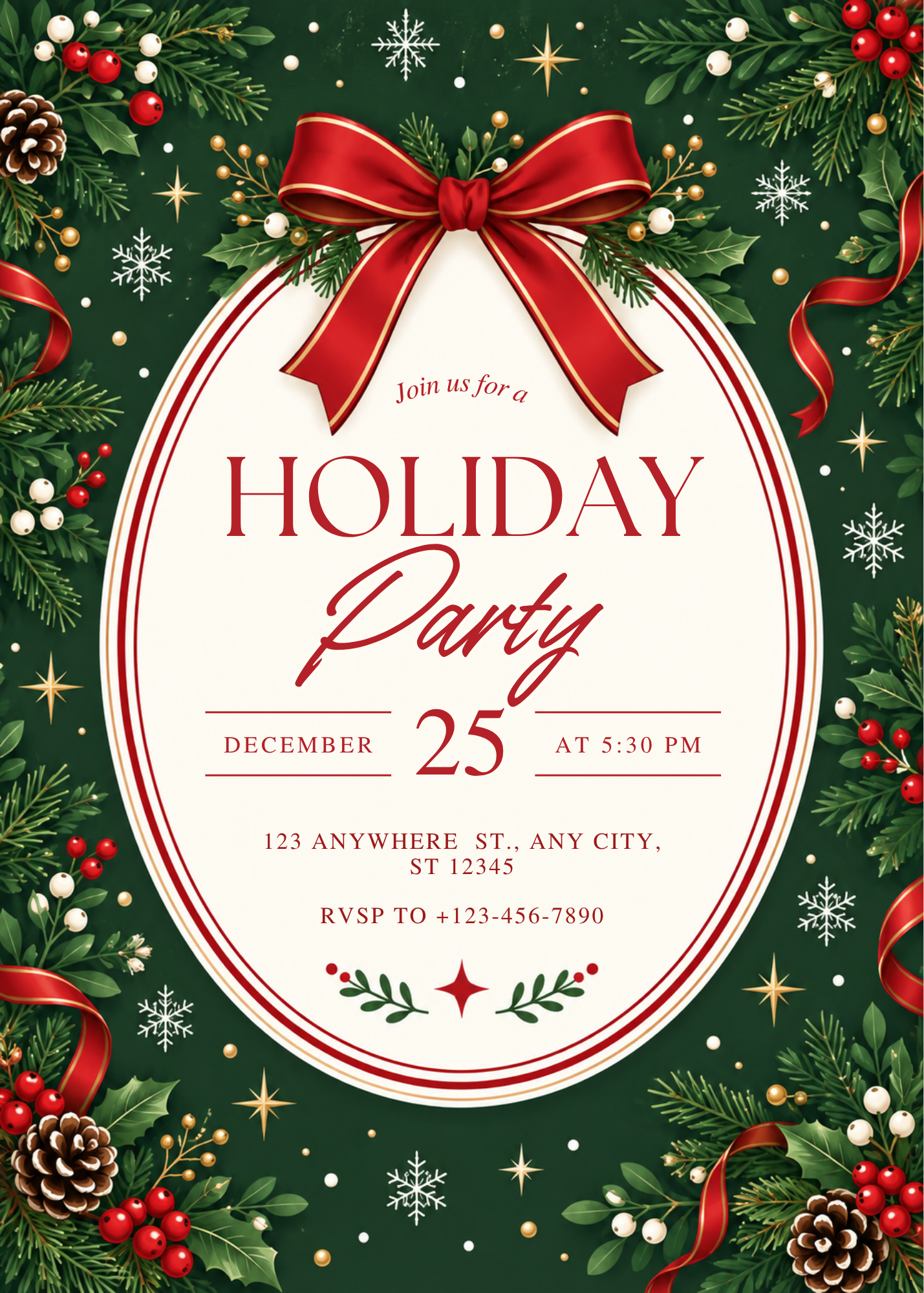 Editable Holiday Party Invitation Template