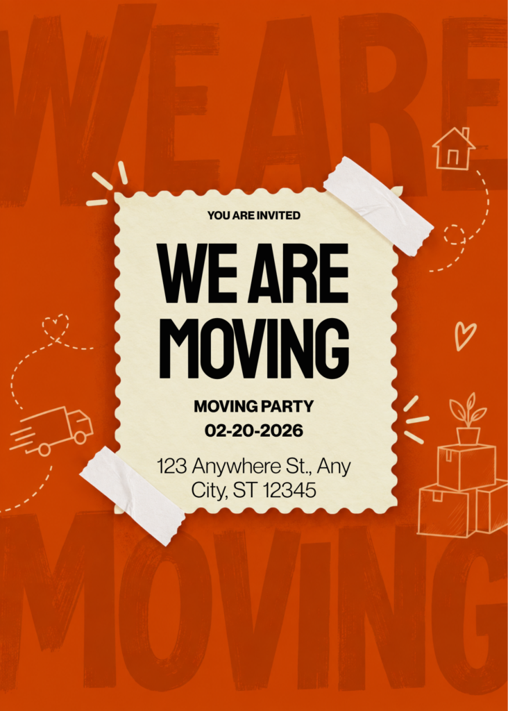 Editable Moving Party Invitation Template