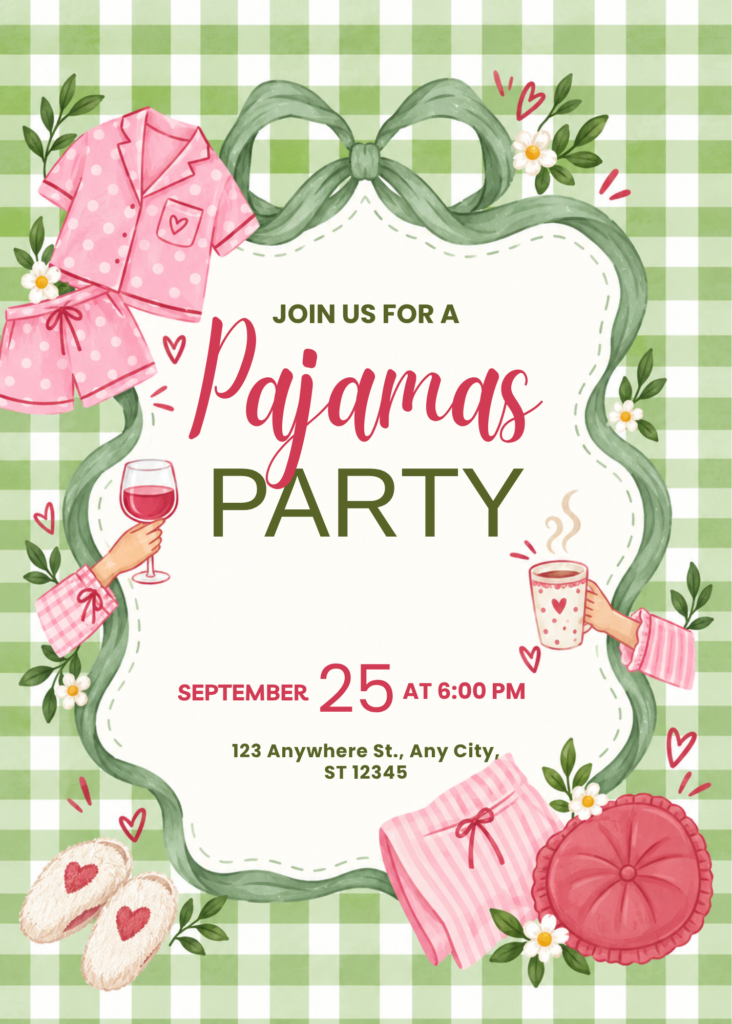 Editable Pajama Party Invitation Template