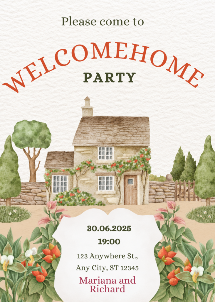 Editable Welcome Home Invitation Template