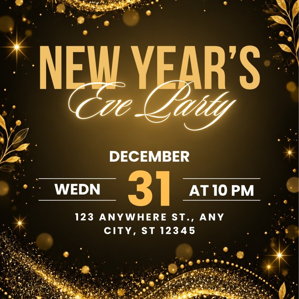 Editable New Year's Eve Invitation Template